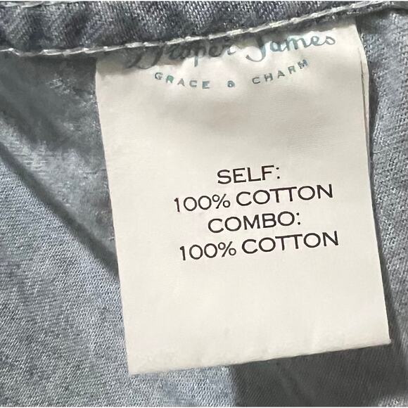 Draper James Women's Embellished Denim Top Pearl Snaps Blue 100% Cotton Size 2 - Picture 10 of 10